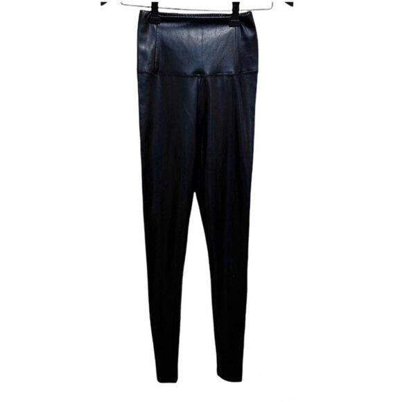 𝅺Aritzia Wilfred Free Daria Vegan Faux Leather Leggings Size XS Neutral - Picture 4 of 9